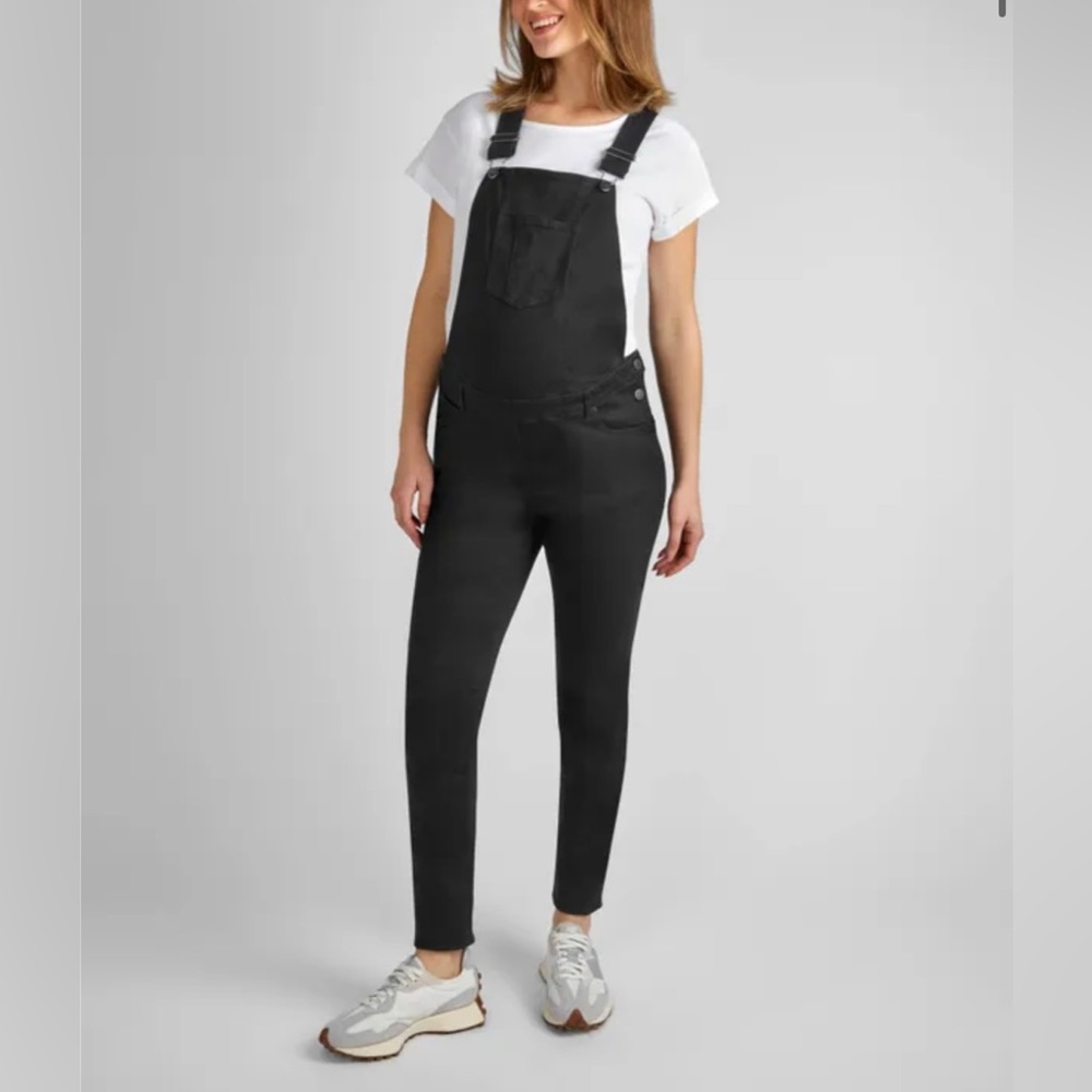 Black maternity overalls